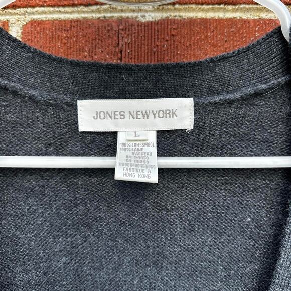 Charcoal Lambswool Vintage Jones New York Cardigan - Picture 2 of 5